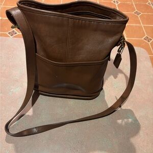 Vintage Coach Brown Leather Shoulder Bag